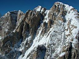 Abruzzo, Apennines, Corno Grande, The Sleeping Giant, Corno Piccolo, Calderone glacier, Campo Imperatore, Benito Mussolini, Rome Observatory, Laboratori Nazionali del Gran Sasso, Gran Sasso National Laboratory, The Gendarme, John Paul II Peak, Parco Nazionale del Gran Sasso e Monti della Laga, Monti Gemelli, Apennine glacier