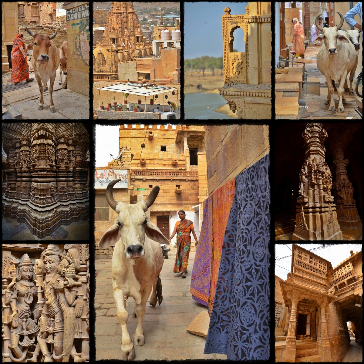 THE GOLDEN CITY OD JAISALMER > GADSISAR LAKE > JAISALMER FORT > Rishabhadeva Temple > Jain Sambhavnath temple > decorated merchant's houses facades > SAM VILLAGE, NEAR PAKISTAN BORDER > CAMMEL RIDE IN THE THAR DESERT