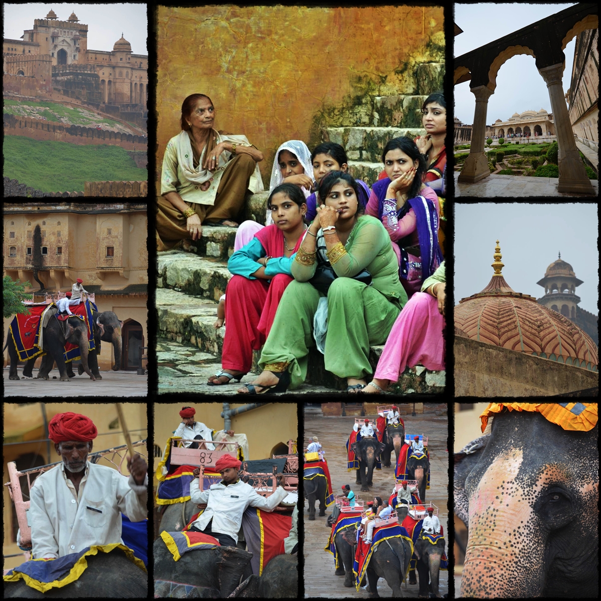 THE ROSE CITY OF JAIPUR > AMBER FORT > HAVA MAHAL (called Palace of Winds or Palace of the Breeze) > JANTAR MANTAR ASTRONOMICAL OBSERVATORY > JAIPUR CITY PALACE