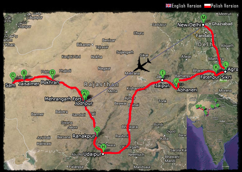 india, rajasthan, radzastan, map